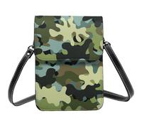 Borse a tracolla per le donne, piccole borse a tracolla in pelle con stampa mimetica nera e verde