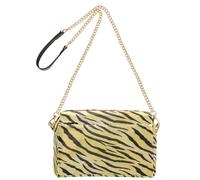 Borse a tracolla per le donne piccole in pelle vegana tigri stampa pelliccia nera e gialla borsa a tracolla con zip borsa a tracolla per donna