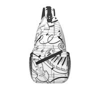 Borse A Tracolla Piano Note Musical Melody Zaino Monospalla Multiuso Traspirante Pacchetto Da Viaggio Per Spalle, Per Camminare, Viaggio, Uomo, Donna