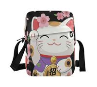 Borse a tracolla piccola borsa a tracolla da donna borsa a tracolla borsa per viaggio tracolla regolabile per lavoro giapponese fortunato gatto fiore