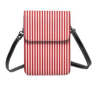 Borse a tracolla piccole con stampa a righe rosse e bianche per donne, piccole borse in pelle per telefono cellulare borsa a tracolla