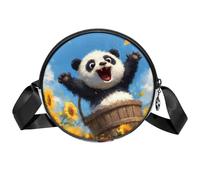 Borse a tracolla piccole con tigre autunnale per cellulare, con grande capacità e tracolla regolabile per donne e ragazze, Girasole Panda divertente, 7x1.8 in