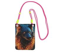 Borse a tracolla piccole da donna borsa per telefono cellulare borsa impermeabile testa di lupo in fiamme blu portafoglio borsette marsupio, fucusia, taglia unica
