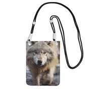 Borse a tracolla piccole da donna borsa per telefono cellulare impermeabile borsa per telefono che cammina lupo portafoglio borsette marsupio nero, taglia unica
