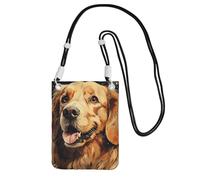 Borse a tracolla piccole da donna borsa per telefono cellulare impermeabile borsa per telefono Golden Retriever portafoglio borsette marsupio nero, taglia unica