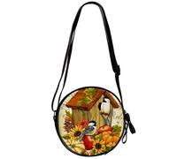 Borse a tracolla piccole per borsa da donna,gli uccelli autunnali accolgono il fiore della casa,Borse a tracolla leggere per casual,viaggi,passeggiate