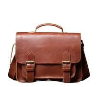 Borse a tracolla retrò in vera pelle for uomo e donna, borsa a in di vacchetta naturale, casual lusso Cambridge Bags(Brown)