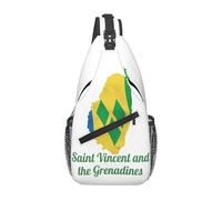 Borse A Tracolla Saint Vincent And The Grenadines Map Flag Zaino Da Campeggio Casual Cintura Regolabile Borse Per Imbracatura, Per Sport All'Aperto, Scuola, Escursionismo