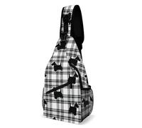 Borse A Tracolla Scottish Terrier Plaid Zaino Alla Moda Cintura Regolabile Multiuso Borse Per Imbracatura, Per Viaggio, Uomo, Sport All'Aperto