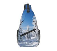 Borse A Tracolla Snow-Covered Winter Trees Torace Daypack Cintura Regolabile Multiuso Borsa A Traversa, Per Sport All'Aperto, Ciclismo, Routine Di Fitness, Escursionismo