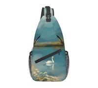 Borse A Tracolla Swan In The Light Of The Lake Prints Pacchetto Frontale A Spalla Multiuso Traspirante Borse A Spalla Da Uomo, Per Sport All'Aperto, Donna, Camminare, Uomo