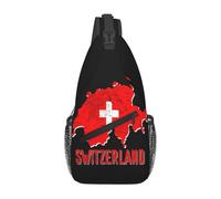 Borse A Tracolla Switzerland Swiss Flag Map Zaino A Tracolla Sportivo Casual Cintura Regolabile Borsa A Traversa, Per Viaggio, Camminare, Routine Di Fitness