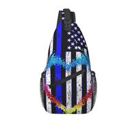 Borse A Tracolla Thin Blue Line Law Enforcement Zaini Petto Casual Traspirante Borsa A Tracolla, Per Escursionismo, Viaggio, Camminare, Uomo
