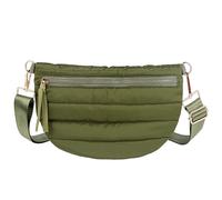 Borse a tracolla trapuntate per le donne Puffer Fanny Pack Sling Bag Puffy Chest Belt Bum Waist Purse Shoulder Bag per le donne, Esercito, 12'' x 8''