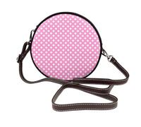Borse a tracolla vintage a pois rosa da donna da viaggio, piccole borse in pelle a tracolla da donna