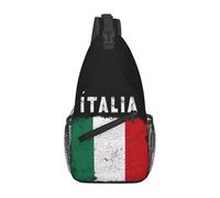 Borse A Tracolla Vintage Italy Italia Italian Flag Zaino A Tracolla Sportivo Casual Cintura Regolabile Borse A Spalla Da Uomo, Per Lavoro, Sport All'Aperto, Camminare