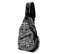 Borse A Tracolla Vintage Viking Norse God Odin Bird Swords Pacchetto Frontale A Spalla Cintura Regolabile Multiuso Borsa Per Il Torace, Per Viaggio, Uomo, Scuola
