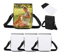 Borse a tracolla vuote a sublimazione, confezione da 4 per disegni personalizzati fai da te e conservazione quotidiana, come mostrato, nero, Taglia unica