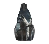 Borse A Tracolla Wolf At Night Zaino A Tracolla Sportivo Multiuso Traspirante Borsello Tracolla, Per Correre, Viaggio, Routine Di Fitness, Camminare
