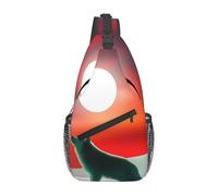 Borse A Tracolla Wolf Under The Moonlight Zaino Monospalla Multiuso Traspirante Borsa A Tracolla, Per Escursionismo, Camminare, Ciclismo, Uomo