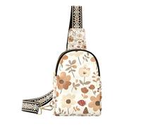 Borse alla moda Brown schiacciate del fiore per la piccola borsa leggera del corpo trasversale degli uomini per il pacchetto di giorno, Fiore schiacciato marrone, 1 size