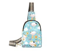 borse alla moda del corpo del nero di bianco blu della mucca per l'anti borsa a tracolla multiuso di furto per il viaggio, blu mucca bianco nero