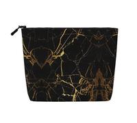 Borse alla moda riutilizzabili della stampa di struttura di marmorizzazione dell'oro 3D dello spuntino, borsa da toilette di viaggio di grande capacità, borse di trucco con la chiusura lampo