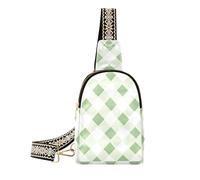 Borse alla moda Romboid White White Eucalyptus per ragazze leggero crossbody fanny pack per l'escursionismo, Eucalipto bianco romboidale bianco