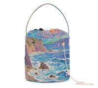 Borse all'uncinetto di bellezza delle nuvole di montagna con i fori di stoccaggio Tote Bag per il supporto dell'ago Regalos para tejer