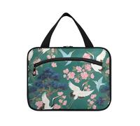 Borse appese gru a fiore verde giapponese per le donne con gancio, borse di necessità di design per gli uomini per gli accessori da viaggio per le donne Toilet bolsas para maquillaje de Mujer L