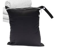 Borse bagnate per, borsa per pannolini da viaggio, borsa per petto petto petto di gallina secca per bambini piccoli borsa per vestiti bagnati per tinta unita a doppio ferro, Nero, Se référer