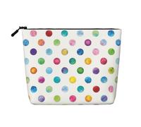 Borse blu riutilizzabili della stampa del modello di Polka Dot dello spuntino, borsa da toilette di viaggio di grande capacità, borse di trucco con la chiusura lampo