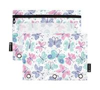 Borse colorate a 3 anelli floreali per cartelle con sacchetti trasparenti per matite da finestra in vari colori 3 anelli, cartella tascabile, classe scolastica, organizzatori da ufficio