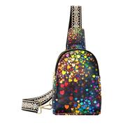 Borse colorate alla moda del corpo dell'arcobaleno dei cuori per il marsupio robusto per le donne per l'escursionismo, Cuori colorati arcobaleno, 1 size