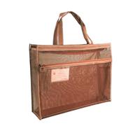 Borse con cerniera in rete, Borsa per forniture artistiche in rete,Borsa portaoggetti trasparente per poster da 17 x 13 x 4,4 pollici con maniglia e cerniera - tote A3 per poster, pittura, mater