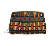 Borse cosmetiche africane con stampa patchwork tessile,Borsa di trucco in pelle piccola per la borsetta,Sacchetto cosmetico,Pochette da toilette per le donne da viaggio, Tessuto classico africano