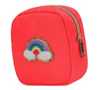 Borse cosmetiche alla moda eleganti sacchetti di trucco in nylon organizzati per i suoi regali e articoli da toeletta sacchetto di immagazzinaggio del sacchetto di trucco delle donne, Rosso arcobaleno