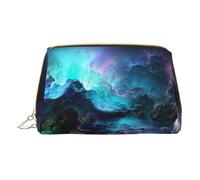 Borse cosmetiche colorate con stampa a mattoni,Borsa per trucco in pelle piccola per borsa,Sacchetto cosmetico,Pochette da toilette per le donne da viaggio, Spazio Universo Grafica 3D, Taglia unica