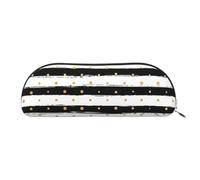 Borse cosmetiche con stampa a righe di inchiostro e pois dorati per le donne, borsa per il trucco, borsa da viaggio, beauty case da toilette e astuccio per matite, inchiostro e strisce dorate,