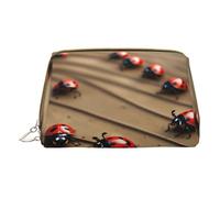 Borse cosmetiche con stampa cuore blu bambino,Borsa di trucco in pelle piccola per la borsa,Sacchetto cosmetico,Pochette da toilette per le donne da viaggio, Tracce di coccinella d'arte, Taglia unica