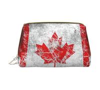 Borse cosmetiche con stampa di rose succulente di cactus, borsa di trucco in pelle piccola per la borsa, sacchetto cosmetico, pochette da toilette per donne da viaggio, Bandiera del Canada, Taglia