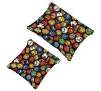 Borse cosmetiche da donna, trousse per cosmetici in pelle impermeabile senza cerniera, astuccio per cosmetici autosigillante per ragazze, mini borsa portamonete - Piccoli fiori piccoli fiori su sfondo