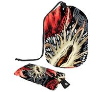 Borse cosmetiche da viaggio Borsa per il trucco, Cool Astratto Monster Donne Custodie pieghevoli portatili, Multifunzionale Toilette Secchio Borse Rotonde Organizer Storage, Mostro astratto fresco,