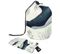 Borse cosmetiche da viaggio Borsa per il trucco, Deep Ocean Whales Donne Custodie pieghevoli portatili, Multifunzionale Toilette Secchio Borse rotonde Organizer Storage, Balene oceaniche profonde,
