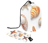 Borse cosmetiche da viaggio Borsa per il trucco, Sea Ocean Beach Shells Starfish Donne Custodie pieghevoli portatili, Multifunzionale Toilette Secchio Borse rotonde Organizer Storage, Sea Ocean Beach