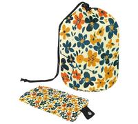 Borse cosmetiche da viaggio Borsa per il trucco, Vintage Little Florals modello donne custodie pieghevoli portatili, multifunzionale articoli da toeletta secchi borse rotonde organizer portaoggetti,