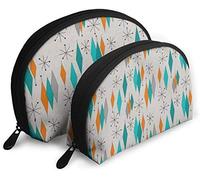 Borse cosmetiche da viaggio da donna con diamanti moderne della metà del secolo Impermeabile 2PC Pochette per trucco Pochette per cosmetici e articoli da toeletta Borsa da toilette portatile da viag