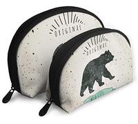 Borse cosmetiche da viaggio da donna vintage con etichetta della fauna selvatica Impermeabile 2PC Pochette per trucco Pochette per cosmetici e articoli da toeletta Borsa da toilette portatile da via