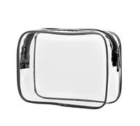 Borse cosmetiche da viaggio in PVC trasparente moda cerniera sacchetto trucco borsa grande capacità organizzatore lavaggio borse caso rosa rosso, Nero , 17*6*12cm, come descrizione