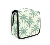 Borse cosmetiche da viaggio in stile marocchino bohémien morbido cocco verde con gancio per appendere elegante organizer per articoli da toeletta con scomparti e maniglia